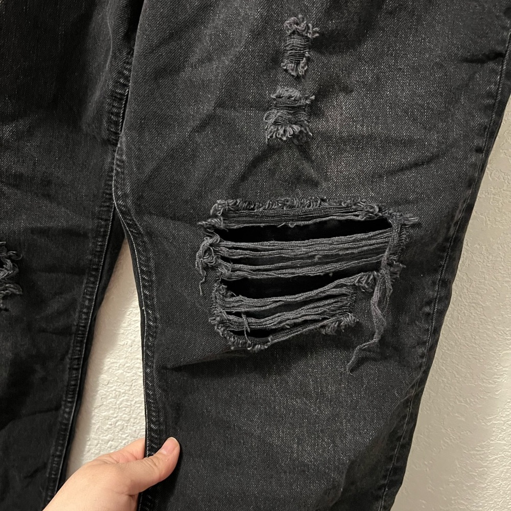 🎊 HP🎊Free People Baggy Tapered Boyfriend Jeans NWT in Obsidian Black - Picture 7 of 9